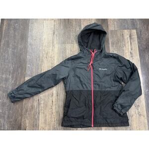 Columbia Switchback II Jacket Womens Medium Grey Black Pink‎ Windbreaker XL0660